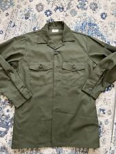 VTG US Army Military Shirt Mens 16.5 X 34 Green Utility 8405-00-615-0273 OG-507 picture