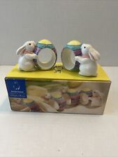 Vintage 1996 Easter Bunny W Egg Napkin Rings Easter Parade For Mervyns Lot Of 2 picture