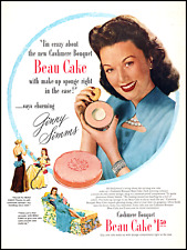1947 Ginny Simms photo Cashmere Bouquet Beau Cake vintage print ad L70 picture