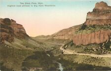 Hand-Colored Postcard; Ten Sleep Pass WY, Highest Alt. Road in Big Horn Mts. picture
