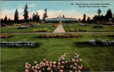 Spokane WA Antique Postcard (1914) Manito Park Conservatory Sunken Garden - A29 picture