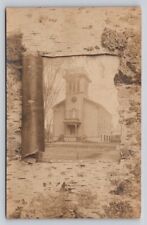 c1905 First Baptist Church  Faux Birch Bark Border Greenfield MA P160A picture