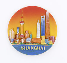 3D Round Fridge Magnet China Tourist Souvenir Shanghai Bund Gift Brand New picture