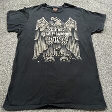 Harley Davidson T-Shirt Mens Size XL ? Eagle 2013 Dubuque Iowa Ship Bridge Black picture