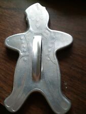 Vintage Christmas Aluminum Large 1940's Gingerbread Man Cookie Cutter 6” picture