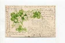Ancient Ak Spell Card With Lily of the Valley And Cloverleaf 1900 21 picture