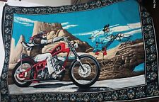 Vintage David Mann “Ghost Rider” ORIGINAL Felt Tapestry Harley Easy Rider 34x52” picture