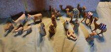 17 piece intricate carved wood nativity set Vintage  picture