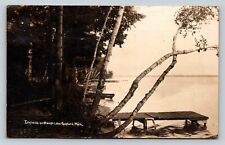 c1926 RPPC Idylwild On Otsego Lake Piers GAYLORD Michigan VINTAGE Photo Postcard picture