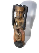 Hand Carved Large African Sculpture-Solid 1 Piece Wood-20” x 8” x 7”-Signed TP picture