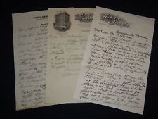1919 PENNSYLVANIA HOTEL STATIONARY HANDWRITTEN LETTERS LOT OF 3 - J 8852 picture