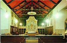 Roman Catholic Cathedral St Augustine Florida Interior Religious Chrome Postcard picture