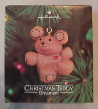 Vintage Hallmark 1980 Tree-Trimmer Hallmark Christmas Teddy Christmas Ornament picture