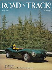 Road & Track magazine 1956 May  Palm Springs SCCA races,  D Jaguar test picture
