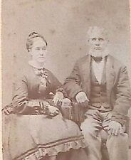 C.1860/70s CDV. Elderly Married Couple. Man & Woman. Hoop Skirt. Beard. Bow Tie. picture