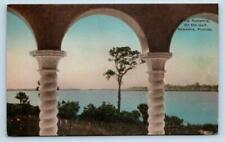 NOKOMIS, Florida FL ~ Handcolored VILLA NOKOMIS Hotel Arches Gulf View Postcard picture