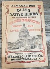 1906 Almanac Bliss Native Herbs Washington D.C. Co. Blood Purifier etc, Antique picture