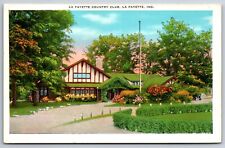 La Fayette Indiana~La Fayette Country Club~Front Drive~Vintage Postcard picture
