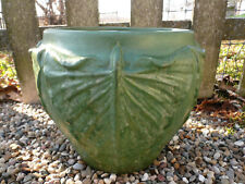 WELLER POTTERY ARTS & CRAFTS MATTE GREEN EXQUISITE LEAF LARGE JARDINIERE picture