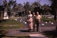1970 Older Family Portrait Trailer Park Florida 70s Vintage 35mm Slide  picture