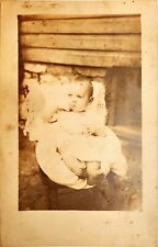 RPPC Baby Sitting In A Chair Contemplating Cut Infant Postcard UDB UNP picture