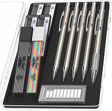 - Metal Mechanical Pencil Set with Lead and Eraser Refills, 5 Sizes, 0.3, 0.5, 0 picture