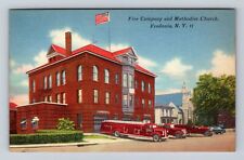 Fredonia NY- New York, Fire Company And Methodist Church, Vintage Postcard picture