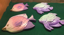 Vintage 1977 & 1978  Miller Studios Chalkware Fish-2 sets of fish wall hanging picture
