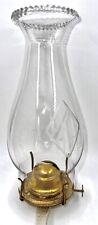 Antique No. 2 Manhattan Brass NY Kerosene Oil Lamp Burner w/ Clear Glass Chimney picture