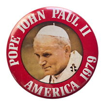 Vintage Pope John Paul II America 1979 Pin Button Pinback Catholic Collectible picture