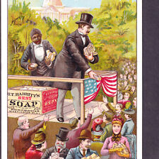 Pres Grover Cleveland Free Trade 1800's Babbitt Soap Box Ad Victorian Trade Card picture