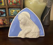 Vintage Niccacci Deruta Style Italian Pottery Wall Arch Plaque 3D Madonna Jesus picture