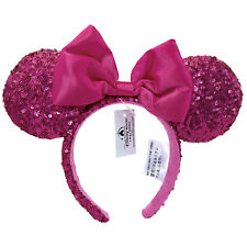 Hot 2024 Ears Bow Magenta Pink Minnie Sequin Disney-Parks Orchid Headband picture