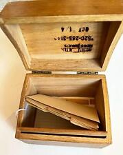 Vintage Dovetail Artist Peter Wood Products Oak Wood Index Card File Box picture