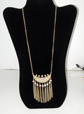 A Vintage 90's Costume Jewelry Necklace Egyptian Inspired Gold Tone Rhinestones  picture
