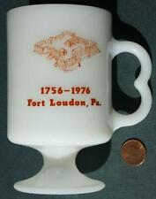1976 Fort Loudon Pennsylvania Historic British Fort 200th anniv. milkglass mug-- picture