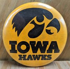 Vintage 1970's 1980's Iowa Hawks Hawkeyes Go Hawks Football Pinback Button picture