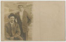 Two Dapper Young Men Pose for a Photograph ca.1910 RPPC picture