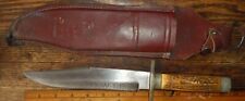 VINTAGE G.C. Co. (GUTMANN CUTLERY)  GERMANY BOWIE STAG  HUNTING KNIFE W/  SHEATH picture