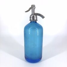 Vintage Blue Seltzer Bottle E&E Brooklyn NY Czech Glass picture