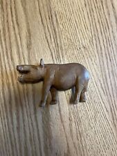 Hand Carved Mid Century Wood Hippo picture