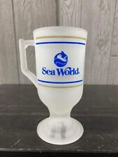 Vintage Rare 1986 Sea World Shamu the Blimp Logo Frosted Pedestal Footed Mug  picture