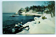 North Shore Lake Superior Winter 1950s Minnesota Vintage Postcard F30 picture