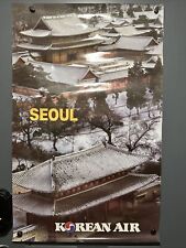 Vintage SEOUL Korean Air Travel Poster 39 1/2” x 24 3/4” picture