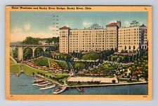 Rocky River OH-Ohio, Hotel Westlake & Rocky River Bridge, Vintage Postcard picture