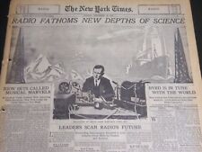 1929 SEPT 22 NEW YORK TIMES RADIO SECTION- FATHOMS NEW DEPTHS OF SCIENCE NT 6917 picture