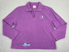 Eeyore Ice Blues Sweater L Purple Embroidered Pullover long sleeve Disney Store picture