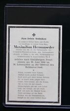 WWII German Sterbebild Death Card Sergeant Maximillian Hermanseder Silver CCC picture