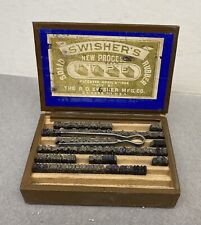 Antique Vintage Swisher’s Rubber Printing Type Set Stamp Wood Box picture