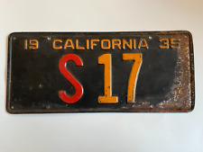 1935 California License Plate State Senator Senate All Original Political RARE picture